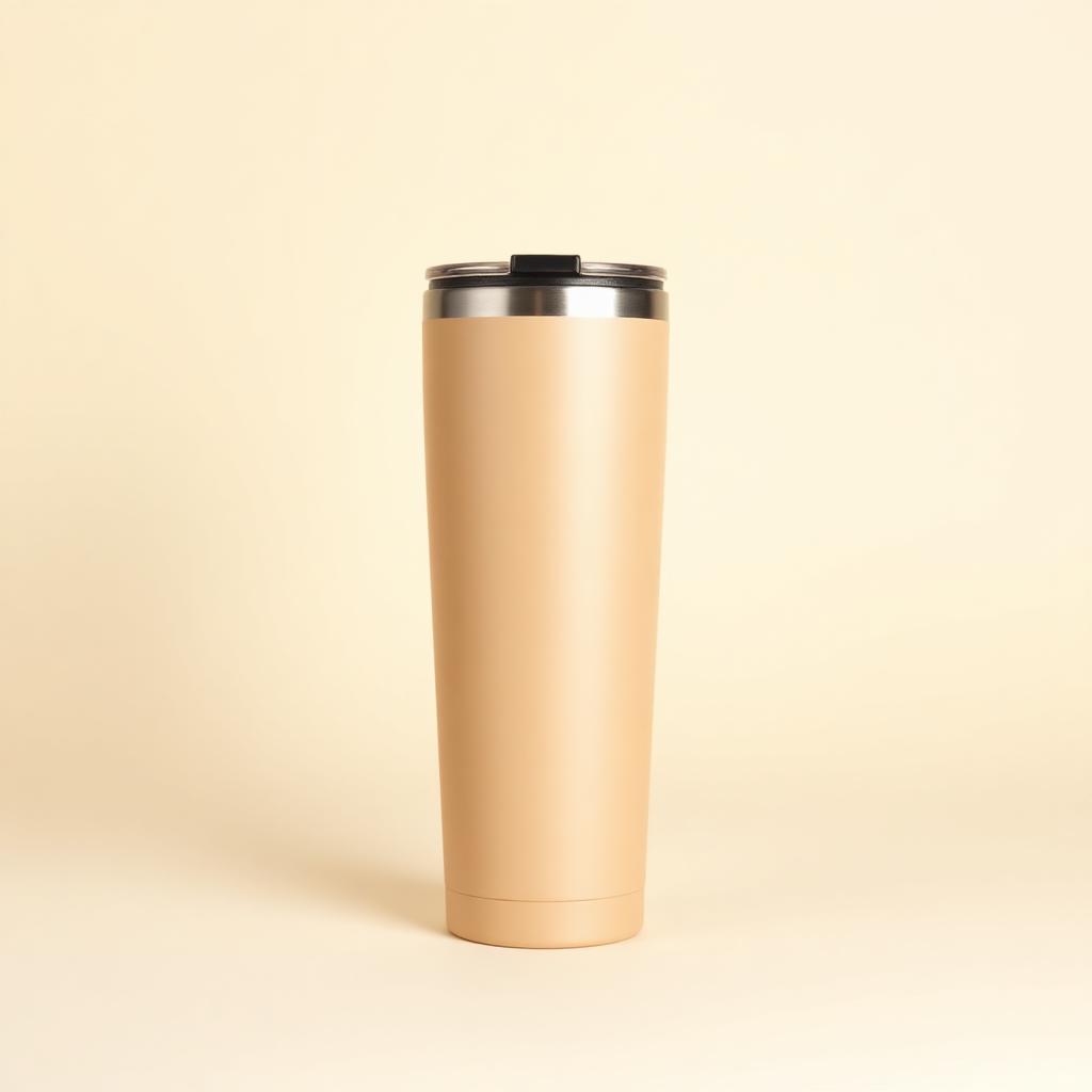 Matte sand stainless steel travel mug with sip-proof lid