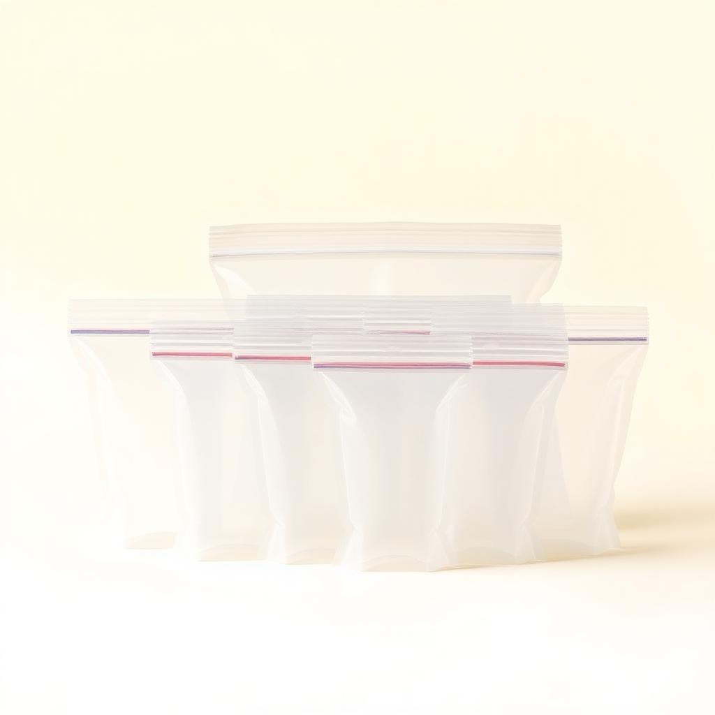 Eight reusable silicone food storage bags in assorted sizes