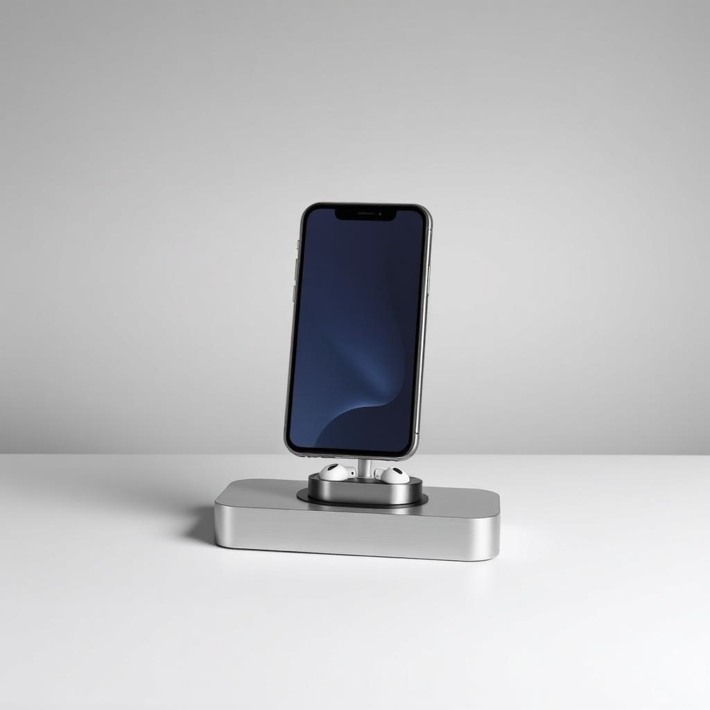 Aluminum 3-in-1 wireless charging stand with phone and watch positions